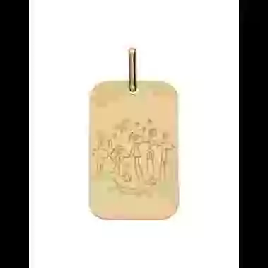 M&eacute;daille Rectangle en Or &agrave; Personnaliser avec un Dessin image cachée