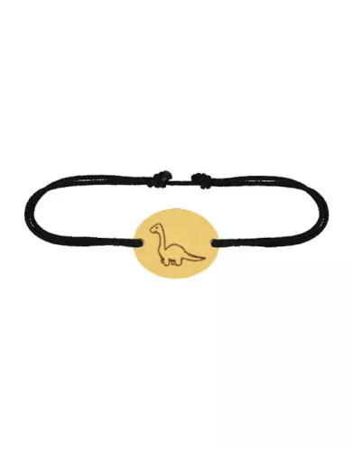 Bracelet Ovale en Or sur Cordon &agrave; Personnaliser avec un Dessin