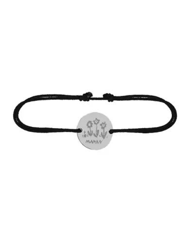 Bracelet Rond en Or sur cordon &agrave; personnaliser avec un dessin