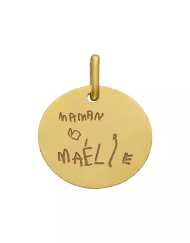 M&eacute;daille Ronde en Or &agrave; Personnaliser avec un Message