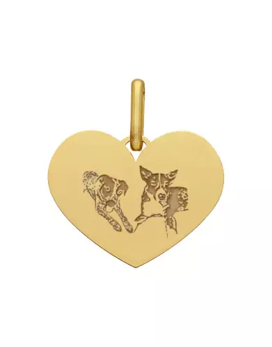M&eacute;daille C&oelig;ur en Or &agrave; personnaliser avec une photo