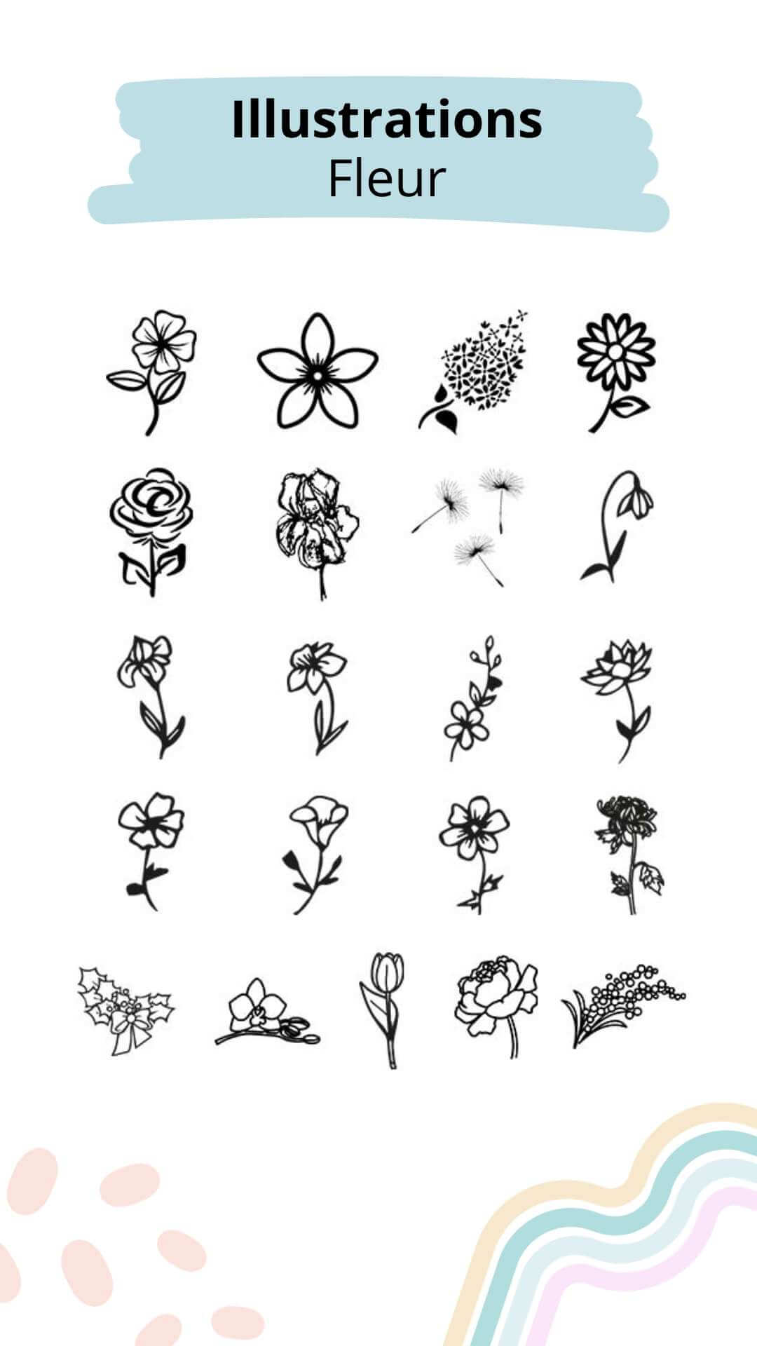 bijoux avec illustrations fleur